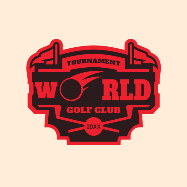 World Tournament Golf club logo template Thumbnail