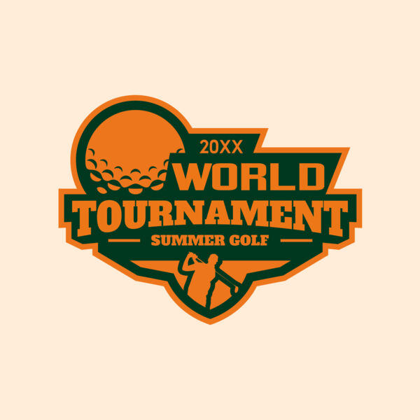 World Tournament Simmer Golf logo template Thumbnail