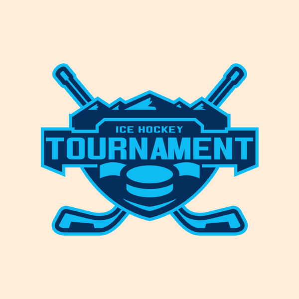 Tournament Ice Hockey logo template Thumbnail