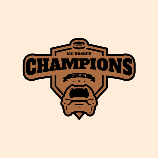 Champions Team Ice Hockey logo template Thumbnail