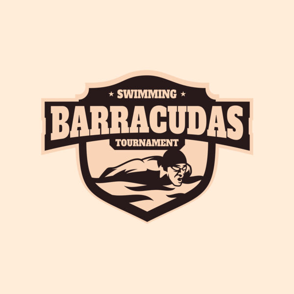 Barracudas Swimming Tournament logo template Thumbnail