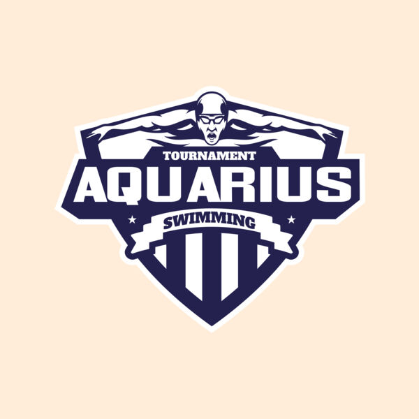 Aquarius Swimming Tournament logo template Thumbnail
